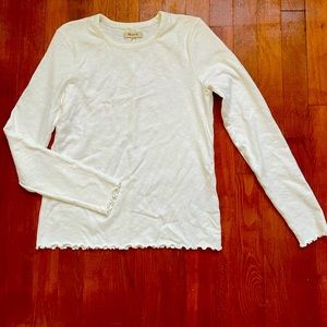 Madewell Long Sleeve Baby Tee in women’s medium color:white